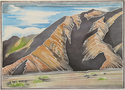Print Making--Woodblock-LandscapeCanyon Wall
