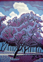 Print Making--Woodblock-LandscapeJacaranda Street