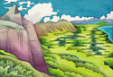 Painting--Watercolor-LandscapeMountain Lookout