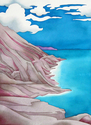 Painting--Watercolor-LandscapeBlue Horizon