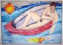 Print Making--Woodblock-FigurativeFloating/Drifting