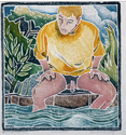 Print Making--Woodblock-FigurativeTesting the Waters