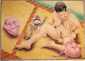 Print Making--Woodblock-FigurativeThe Maskmaker