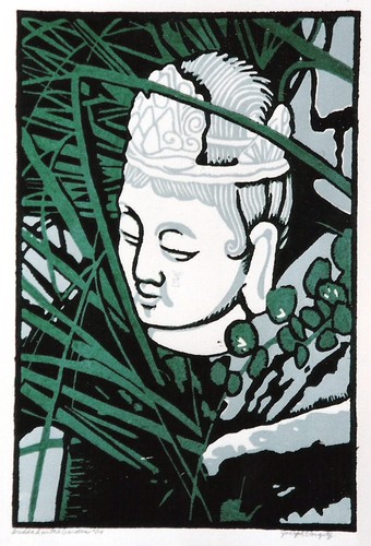 Print Making-Landscape-Buddah in the Garden