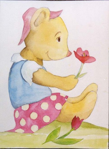 Painting-Teddy Bear - She