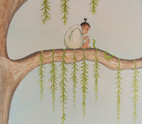 Painting-Portrait-Monk & Serpent