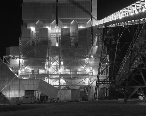 Photography-Night view, south face of Dairyland Power station, Alma, Wisconsin1987 0603d