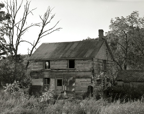 Photography-Architecture-Abandoned log house, Fillmore County, Minnesota  2003 0919d