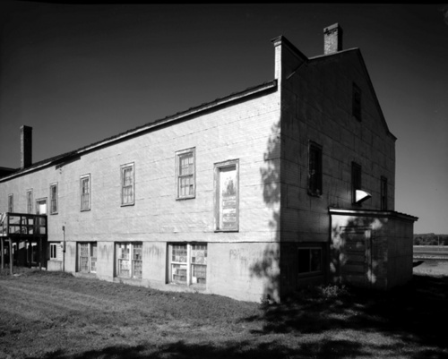 Photography-Warehouse in morning sun, Genoa, Wisconsin 2007 0630a