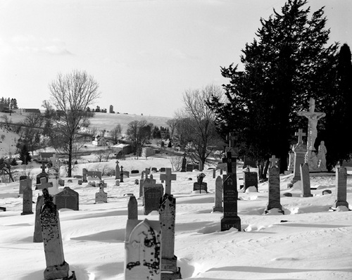 Photography-Landscape-Middle Ridge, Wisconsin from St. Peter's Church 1985 0214a
