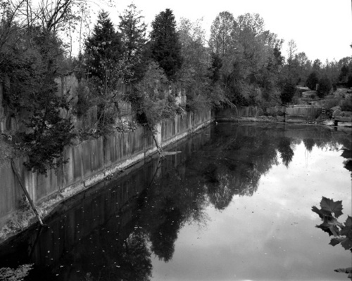 Photography-Landscape-Abandoned limestone stone quarry , Monroe County, Indiana r07-1012-02