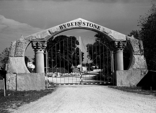 Photography-Limestone mill gate, near Elletsville, Indiana r07-1014a-05