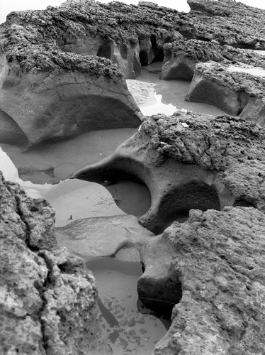 Photography-Nature-Eroded rock, Carmel Beach, California r08-0218a-47