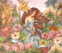 Painting--Watercolor-BotanicalFLORAL BORDER ANGEL