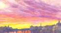 Digital Art--Painting-CityscapePARIS SKYLINE NOCTURNE