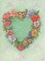 Painting--Watercolor-FloralROSE WREATH, TURQUOISE