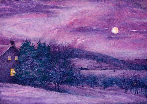 Painting-Landscape-SNOWY NOCTURNE