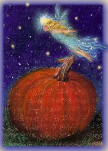 Painting-Fantasy-pumpkin and fairy