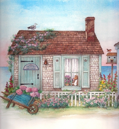 Painting-Seascape-NANTUCKET COTTAGES
