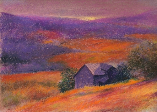 Painting-Landscape-NEW ENGLAND BARN-FALL