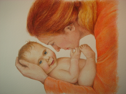 Painting-Figurative-MOTHER AND CHILD