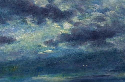 Painting-Plein Air-FULL MOON OVER LAKE