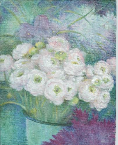 Painting-Floral-bouquet blue-pink