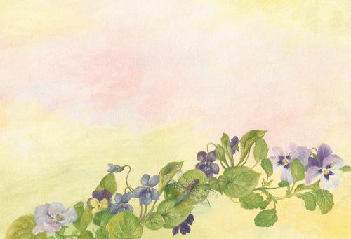 Painting-Floral-dragonfly-pansy
