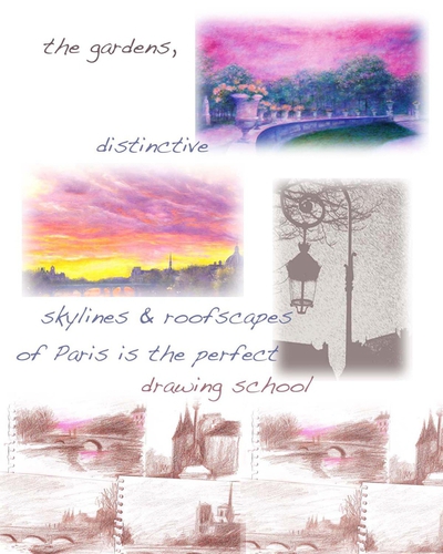 Digital Art-Cityscape-PARIS COLLAGE-SKETCHES