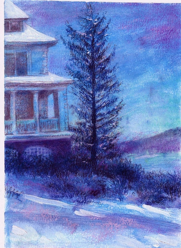Painting-Landscape-SNOWSCAPE BLUE NOCTURNE