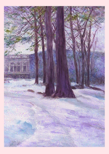 Painting-Impressionism-PINE AND SNOW