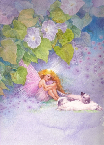 Painting-Fantasy-FAIRY WITH BUNNIES