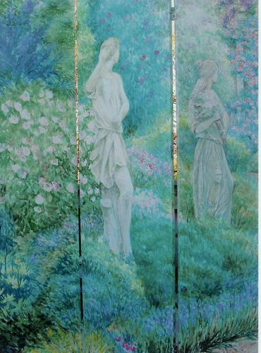 Painting-Impressionism-mural-statures in garden