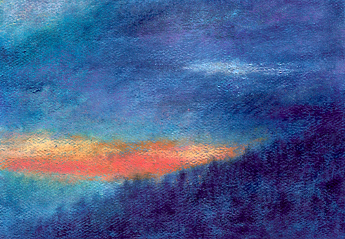 Painting-Abstract-NOCTURNE-BLUE ORANGE