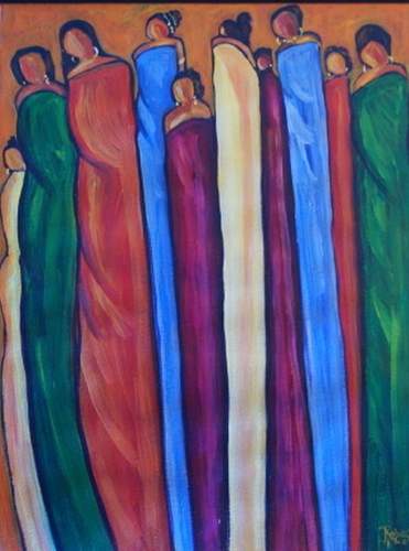 Painting-Acrylic-Those who Look Forward and One who seeks the Past