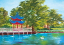 Painting--Oil-CityscapeRed Pagoda