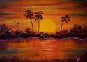 Painting--Oil-LandscapeFiery Sunset (SOLD)