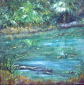 Painting--Oil-LandscapeMead Garden Turtle