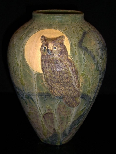 Sculpture-Richard Freiwald Owl Vase