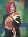 Painting--Acrylic-FigurativeGirl With Cat