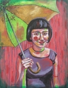 Painting--Acrylic-FigurativeGirl With Umbrella