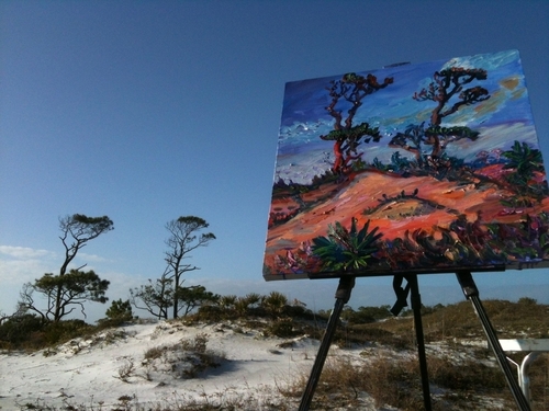 Painting-Landscape-Painting the Twin Trees and Grayton Beach