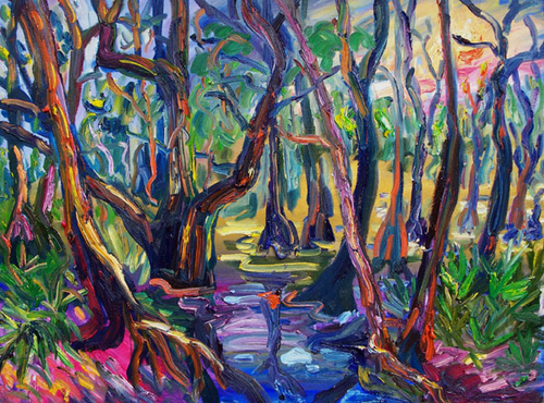 Painting-Landscape-Dancing Trees: the Little River