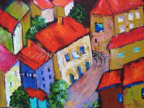 Painting-Red Roof Village