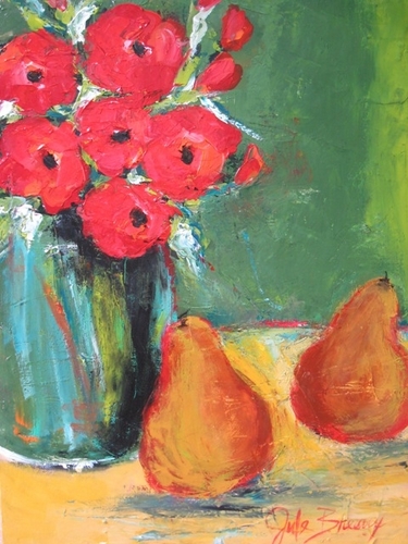 Painting-Floral-Poppies and Pears