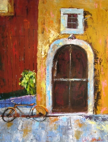 Painting-Orange Bicycle