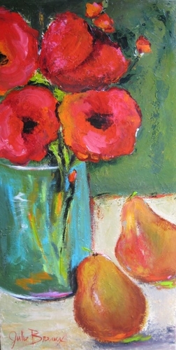 Painting-Floral-Poppies and Pears II