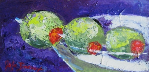 Painting-Still Life-Martini With Olives