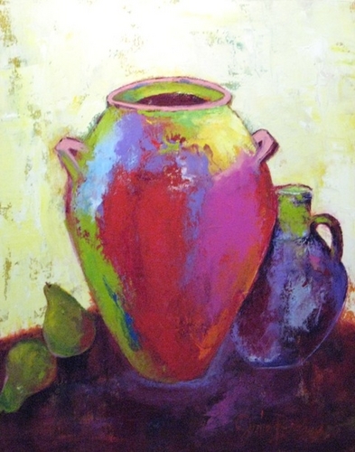 Painting-Still Life-Pears and Pottery