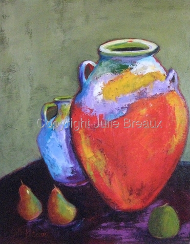 Painting-Still Life-Pottery and Pears II